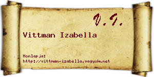 Vittman Izabella névjegykártya